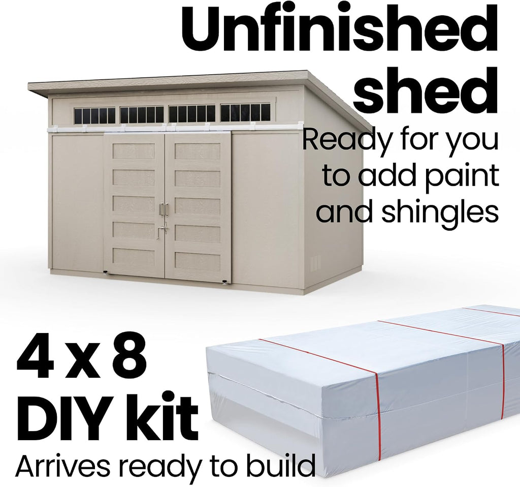 Handy Home Products Palisade 12x7.5 Do-it-Yourself Wooden Storage Shed with Floor Kit- Does not Include Paint and Roofing Shingles