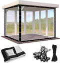 Outdoor Curtains Waterproof Thick Clear Pergola Side Panels for Garden Gazebo The Cold/Keep Warm Transparent Tarpaulin, with Anti-Rust Grommet/Customizable (Color : Clear, Size : 14' x 20')