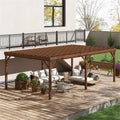 20 x 12 ft Wood Pergola Quality Solid Wood Gazebo Pavilion for Backyard Deck Patio Outdoor Large Pergola Grape Trellis Grill Gazebo, Strong Sturcture,Snow and Wind Supported (Brown)