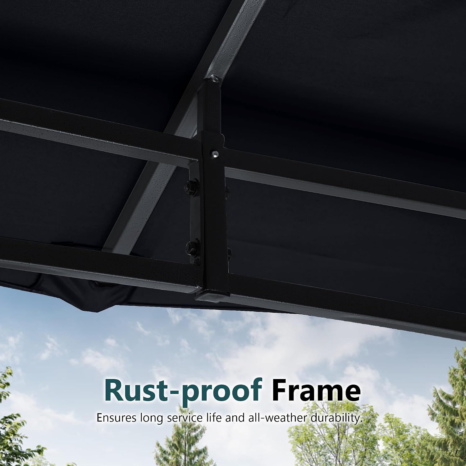 MASTERCANOPY Outdoor Garden Gazebo for Patios with Stable Steel Frame and Netting Walls (11x11,Black)