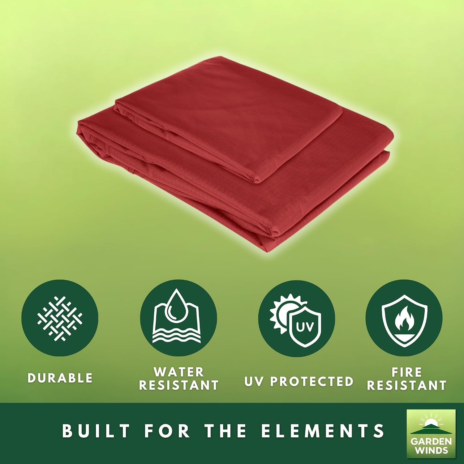Garden Winds Reinforced Replacement Canopy Top Cover Compatible with The L-GZ136PST and L-GZ136PST-2 Madaga 10' x 10' Gazebo - Classic Red, Riplock 350