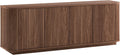 Henn&Hart TV Stand for TVs up to 75'' with 2 Ribbed Storage Cabinets with an Adjustable Shelf for Living Room, Family Room, or Office, Medium Walnut