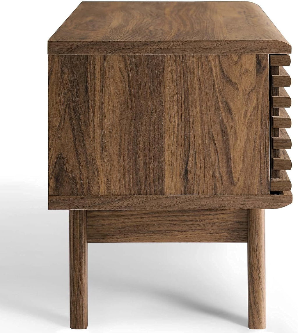 Modway Render 46' Mid-Century Modern Low Profile Media Console TV Stand, 46 Inch, Walnut