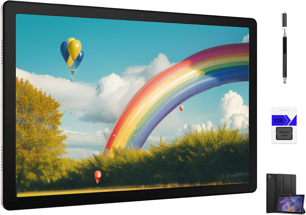 Samsung Galaxy Tab A8 10.5'' Inch Touchscreen Android Wi-Fi Tablet, 64GB Storage + 128GB Memory Card, Kids Content, Long Lasting Battery, Android 11, Pink Gold