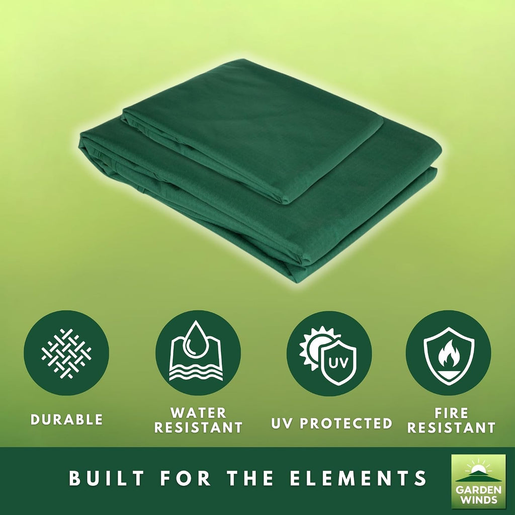 Garden Winds Reinforced RipLock 350 Replacement Canopy Top Cover Compatible with Massillon Biscayne 10' x 12' Gazebo Model L-GZ933PST - Green