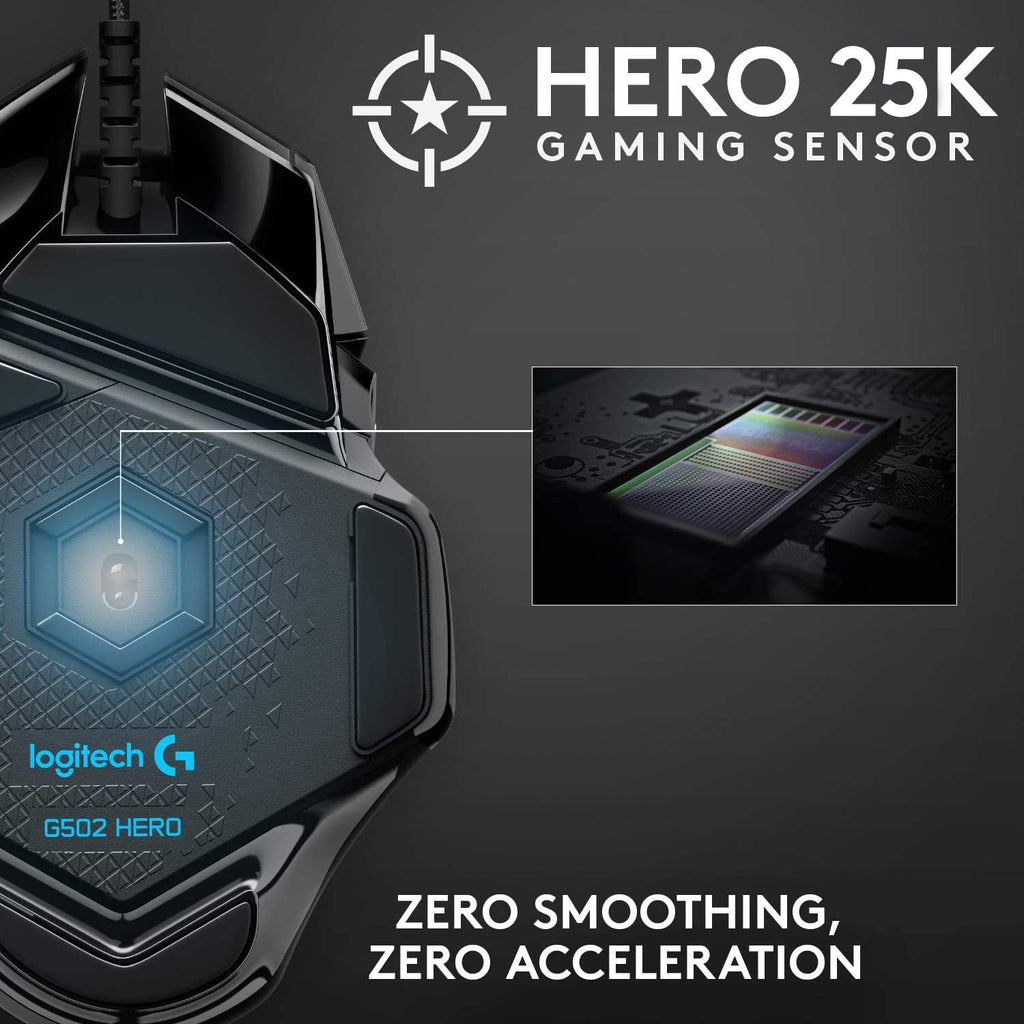 Logitech G PRO Mechanical Gaming Keyboard + G502 Hero Wired Gaming Mouse Bundle - Black