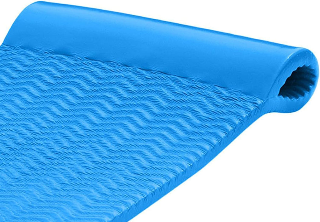 TRC Recreation Serenity 1.5' Thick Vinyl Coated Foam Swimming Pool Float Mat Adult Lounger with Built-in Roll Pillow