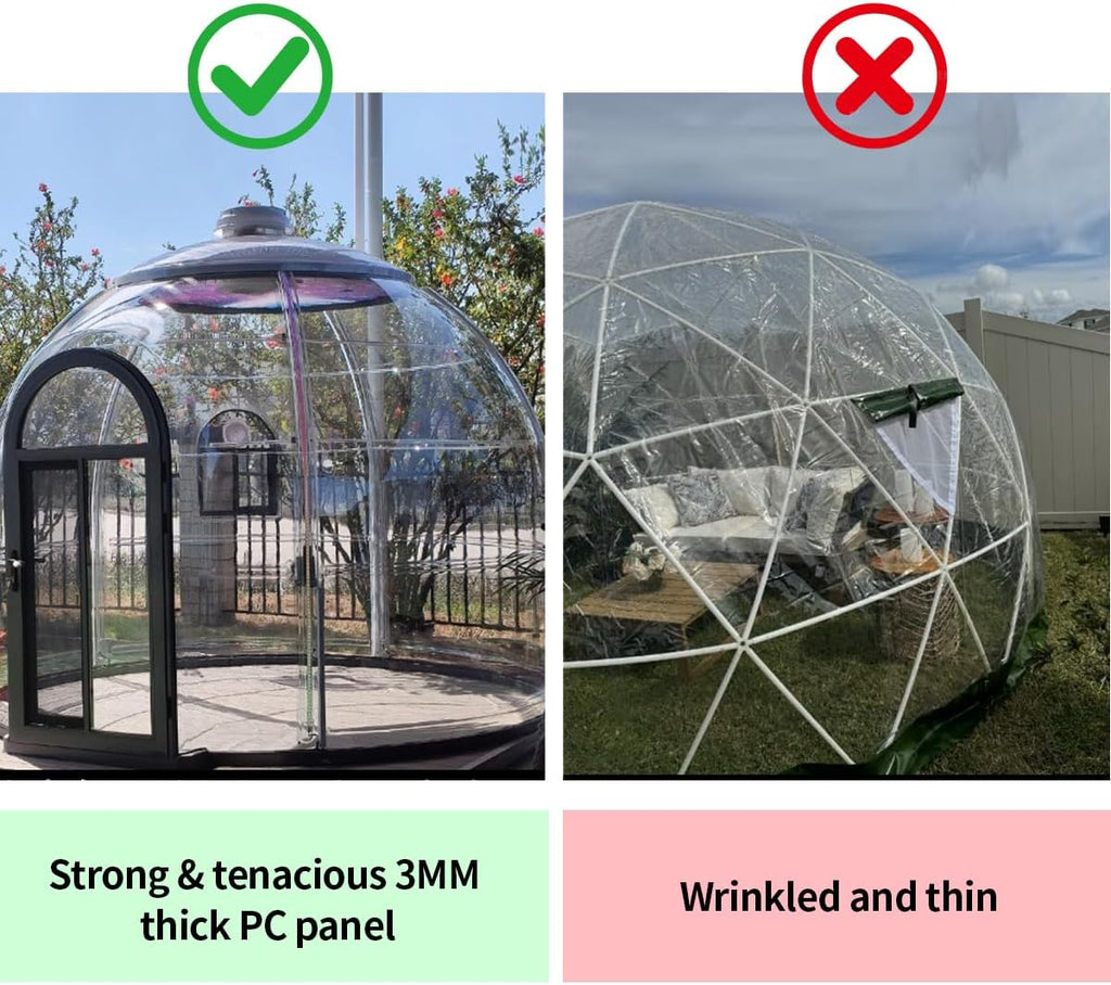 Backyard Dome Tent, Clear Garden Dome Bubble Tent for Outside, Weatherproof Geodesic Gazebos & Pergolas for Outdoor