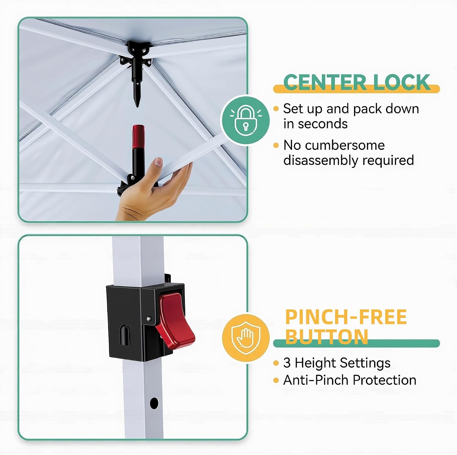 COBIZI 10x10 Pop up Canopy Tent, 10 by 10 Easy Setup Pop up Gazebo with 4 Sidewalls & Center Lock, Small Portable Instant Waterproof Outdoor Tent Canopy for Patio Backyard Vendor Event Sports, Gray
