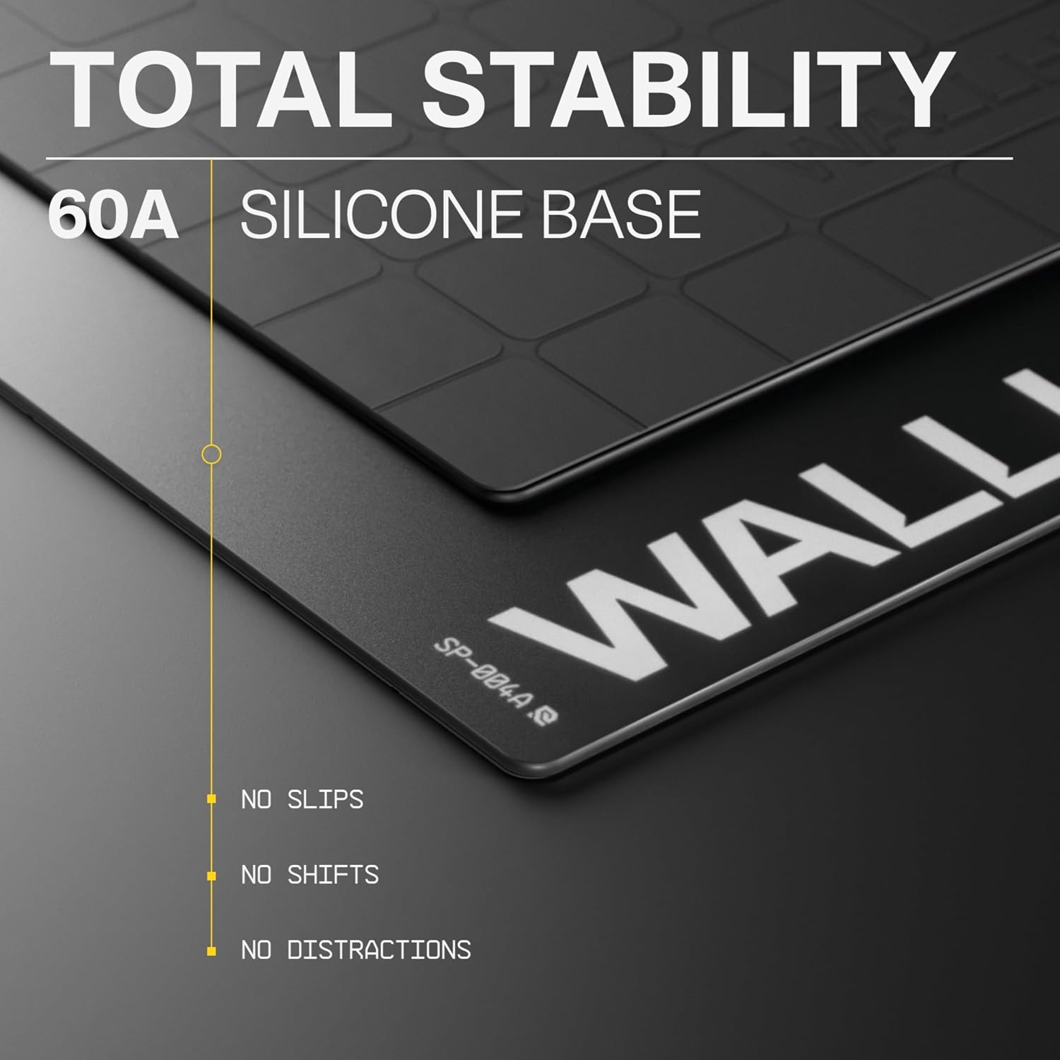 Wallhack SP-004A Black Glass Gaming Mouse Pad – 4th Gen Micro-Etched Surface, Medium Mousepad for Esports, Ultra-Fast Glide with Stopping Power, Tempered Glass, Durable & Portable, 15.4'x17.7' | Black