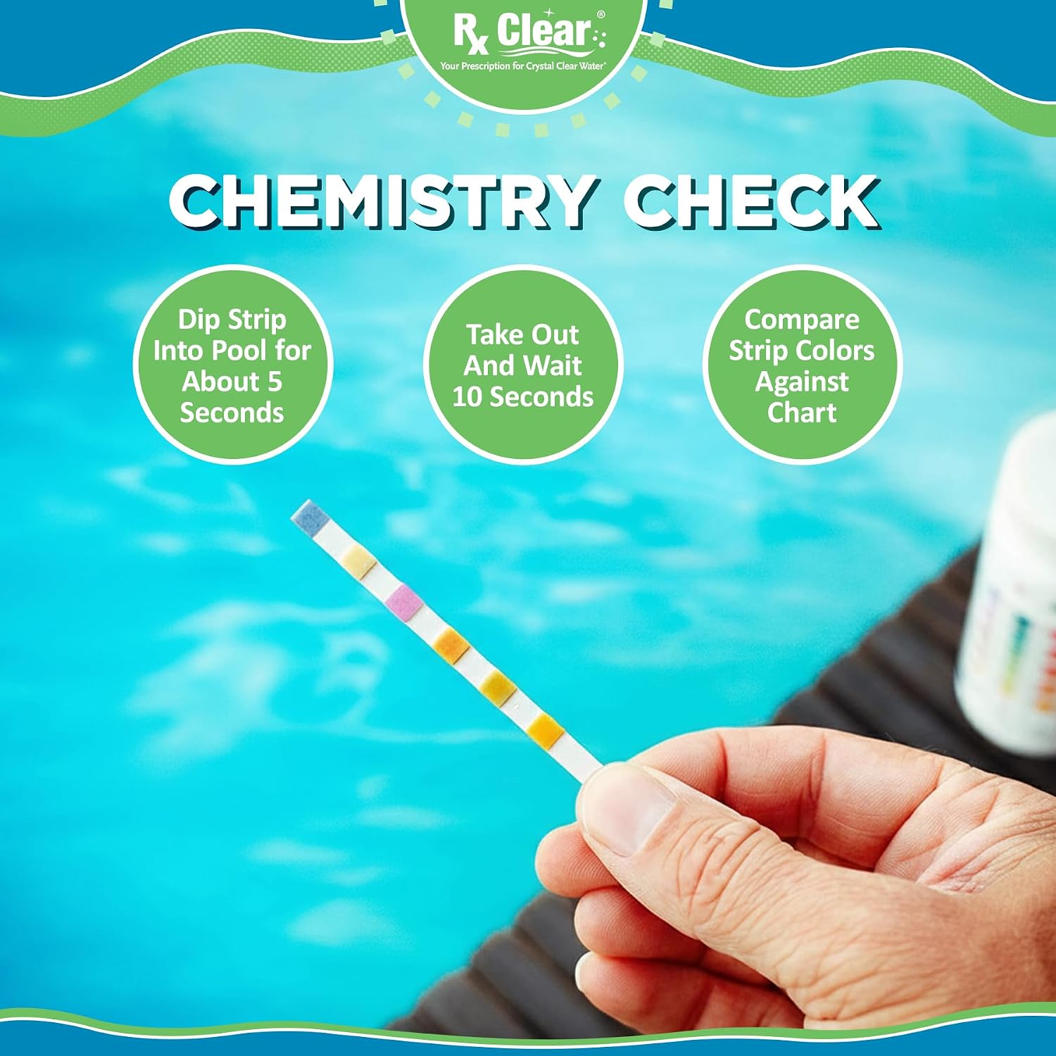 Rx Clear Multi-Functional 4-in-1 Swimming Pool Shock | 99% Sodium Dichloro-s-Triazinetrione Dihydrate | Kills Bacteria and Algae | One-Pound Bags | 24-Pack