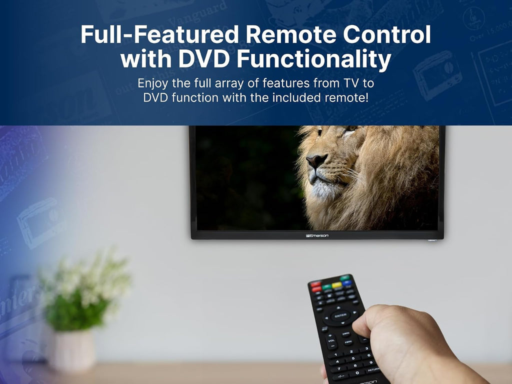Emerson ETD-2450 24' Class LED HDTV with Built-in DVD Player, 720p HD, HDMI/USB Inputs, Digital Tuner, Slim Design, Wall Mountable, Energy Efficient, and Parental Control Features