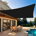 Shade&Beyond Custom 07'x13' Sun Shade Sail Canopy Rectangle UV Block Breathable Curved Sunshade for Backyard Yard Deck Outdoor Facility and Activities, Black (We Make Custom Size)
