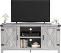 JUMMICO TV Stand, 65 Inch TV Farmhouse Entertainment Center with Double Barn Doors and Storage Cabinets, Console TV Table Media for Living Room, Bedroom (Grey)