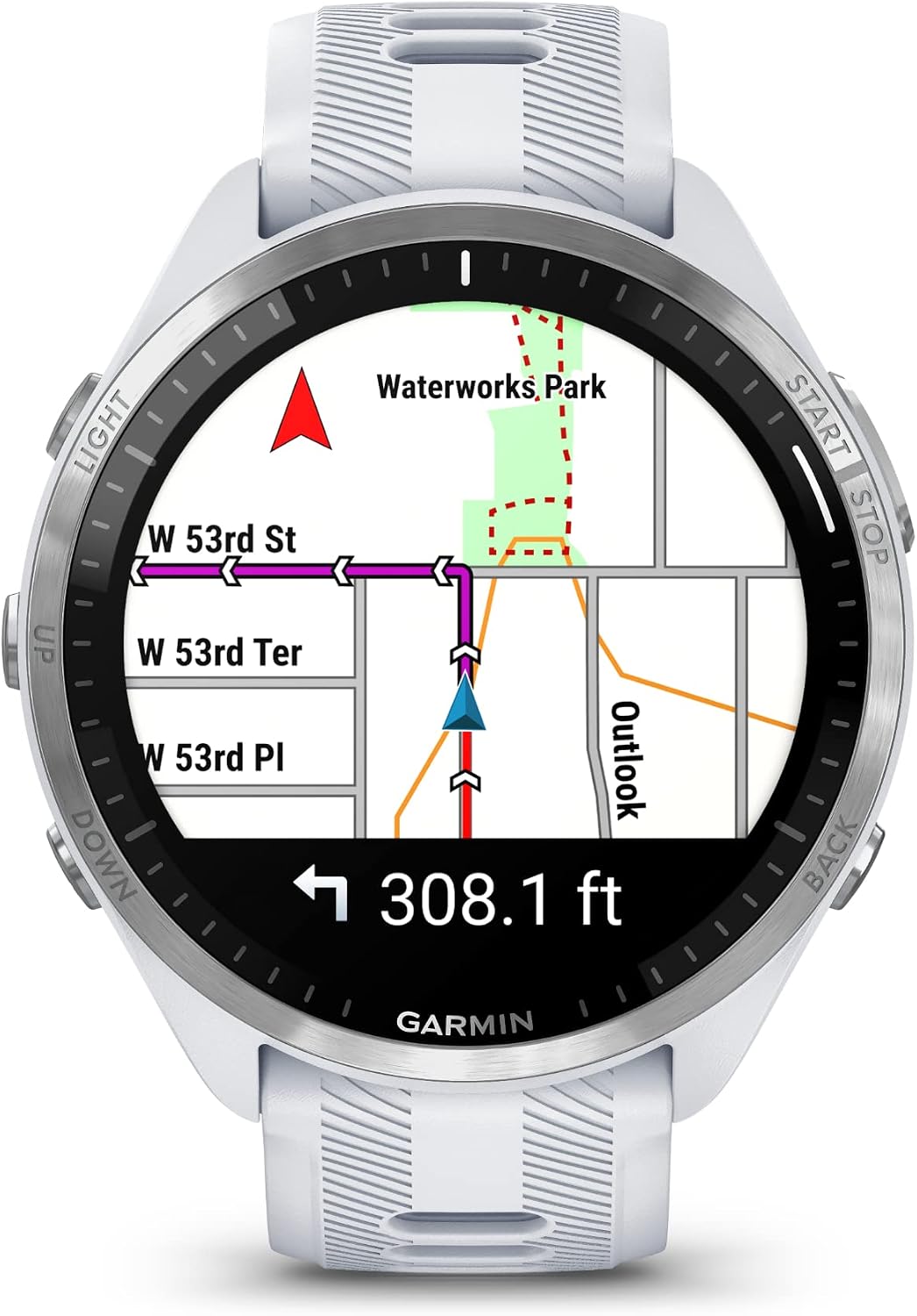 Garmin Forerunner 965 Advanced GPS Multisport Touchscreen Smartwatch, Whitestone, Heart Rate Monitor, On-Device Workouts, Up to 13 Day Battery Life w/Signature Series Power Bundle