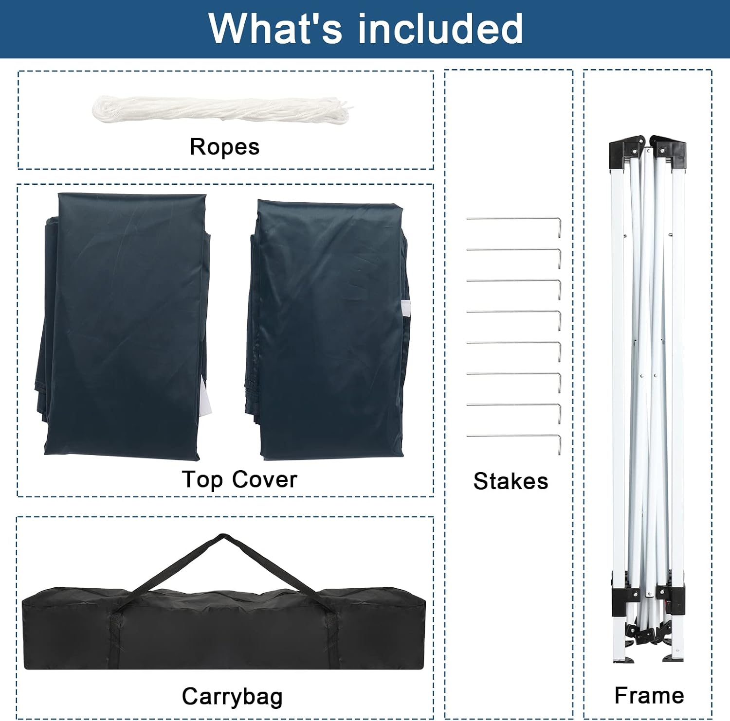 6.5x6.5 Pop Up Canopy Tent with Sidewalls, 3 Height Adjustable Beach Tent with Carrying Bag, 8 Stakes & 4 Ropes, Easy Set Up Gazebo for Events, Party, Wedding