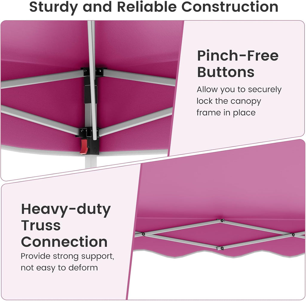 Goplus 10x10 FT Pop Up Canopy, Easy Up UPF50+ Outdoor Shade Canopy with Wheeled Bag, 8 Stakes, 4 Anchors, 4 Wind Ropes, 4 Sandbags, Portable Patio Canopy Tent for Party Camping Event