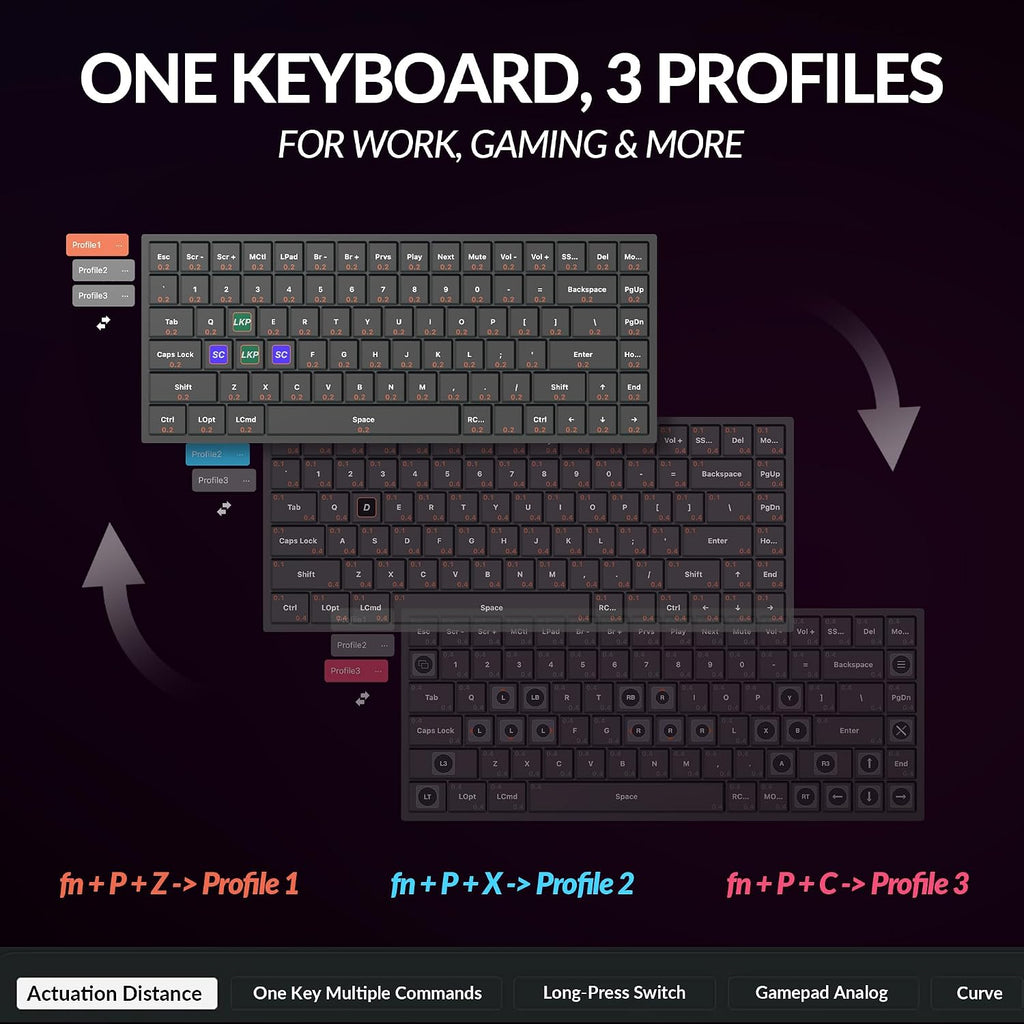 Keychron K2 HE Rapid Trigger Wireless Custom Keyboard with Hall Effect Gateron Double-Rail Magnetic Switch, QMK 2.4 GHz Bluetooth 5.2 RGB Compatible with Mac Windows Linux - Aluminum
