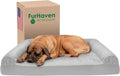 Furhaven Cooling Gel Dog Bed for Large Dogs w/ Removable Bolsters & Washable Cover, For Dogs Up to 125 lbs - Quilted Sofa - Silver Gray, Jumbo Plus/XXL