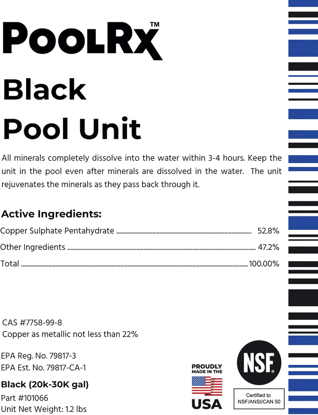 Pool RX 101067 Black Units Swimming-Pool-Algaecides (4 Pack), 20,000-30,000 Gallon