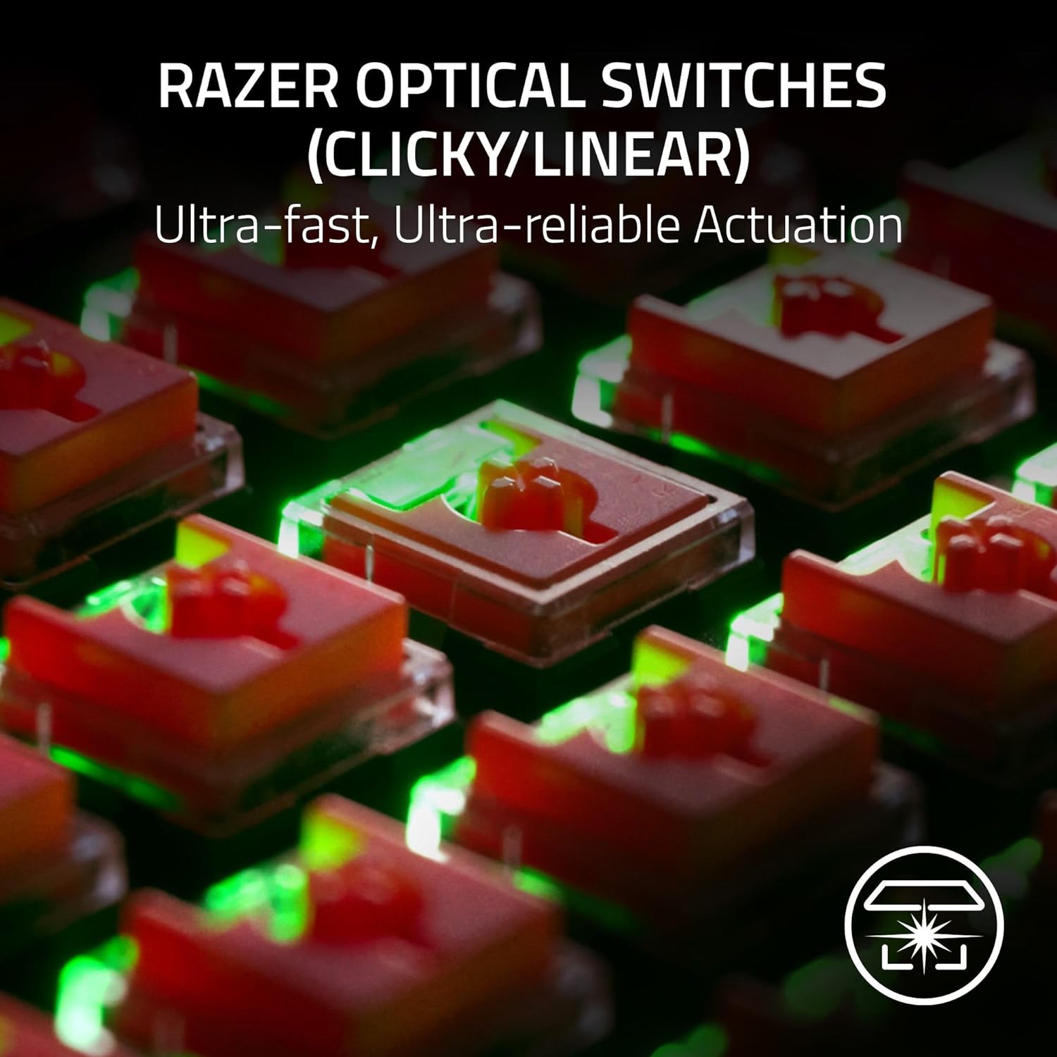 Razer DeathStalker V2 Pro Wireless Gaming Keyboard: Low Profile Optical Switches Clicky Purple - HyperSpeed Wireless & Bluetooth - Chroma RGB - Up to 200 Hr Battery - Snap Tap