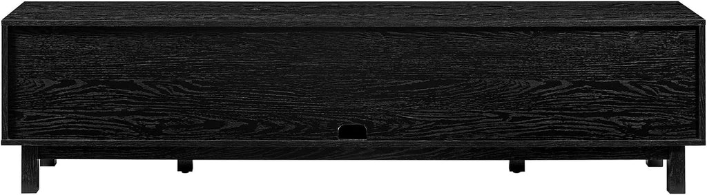Walker Edison Destin Modern Minimal Rattan-Door TV Stand for TVs up to 80 Inches, 70 Inch, Black