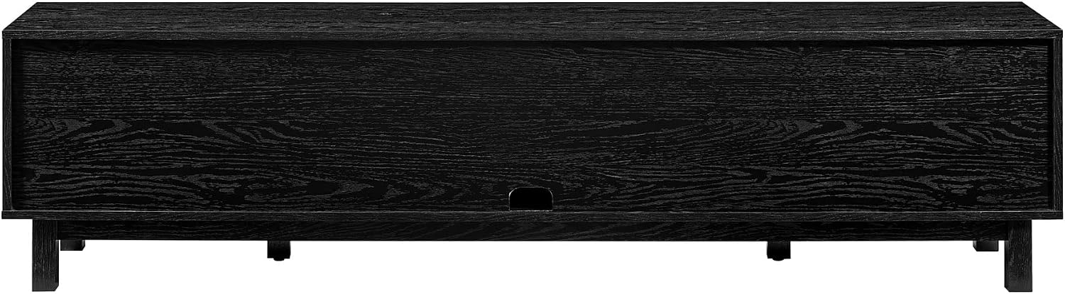 Walker Edison Destin Modern Minimal Rattan-Door TV Stand for TVs up to 80 Inches, 70 Inch, Black