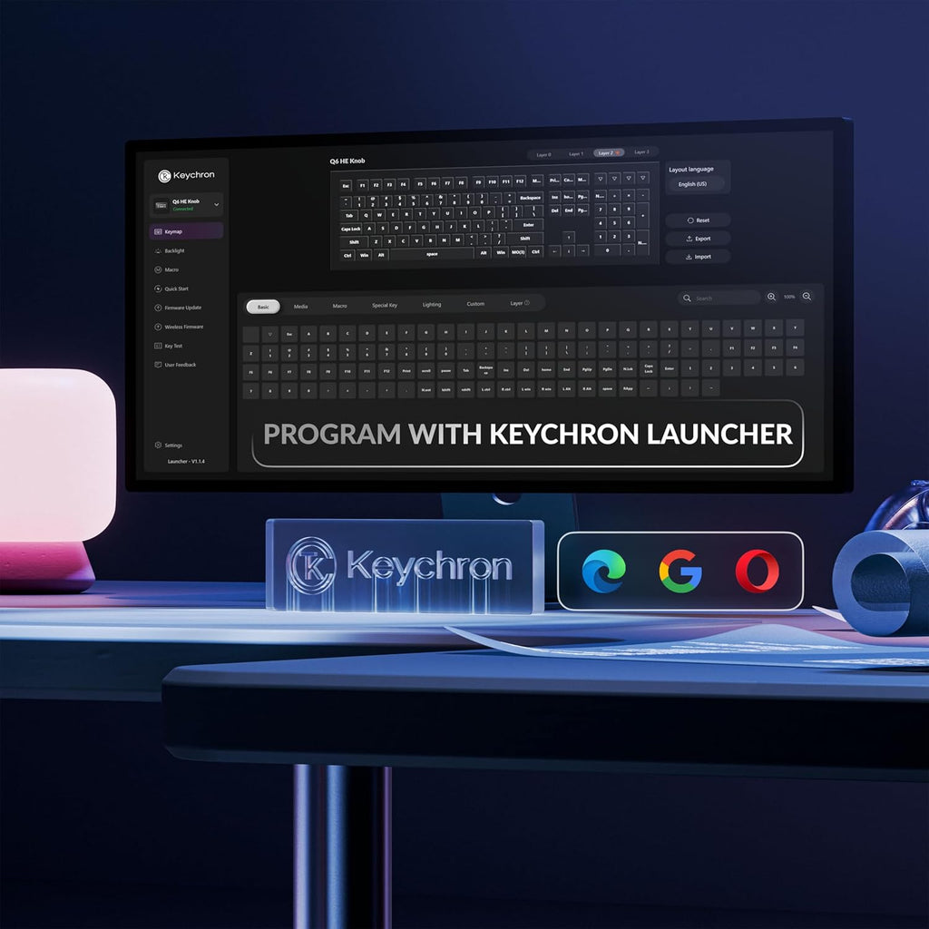 Keychron Q6 HE QMK Wireless 2.4 GHz Custom Keyboard, Rapid Trigger Bluetooth 100% Full-Size with Hall Effect Gateron Double-Rail Aurora Magnetic Switches Aluminum Compatible for Mac Windows Linux