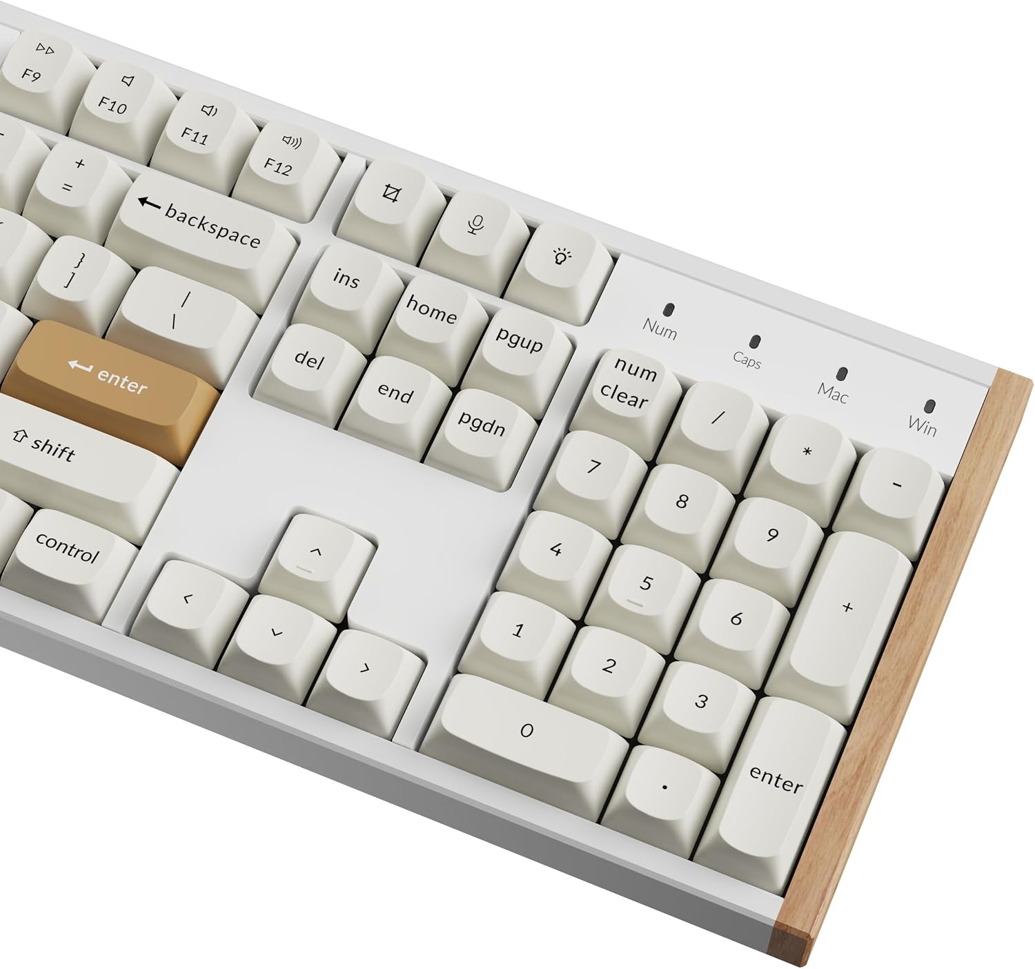 Keychron K10 HE QMK Wireless Gaming Custom Mechanical Keyboard, 2.4 GHz/Bluetooth/Wired Full-Size Hot-Swappable Programmable RGB Backlit Gateron Magnetic Switches for Mac Windows, Wood Frame-White