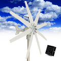 Wind Turbine, 14000W DC 12V/24V/48V/110V/220V Wind Turbine Generator, with 8 Blades Wind Turbine Kit with Solar Wind Hybrid Controllerfor Homes Energy Supplementation,24V