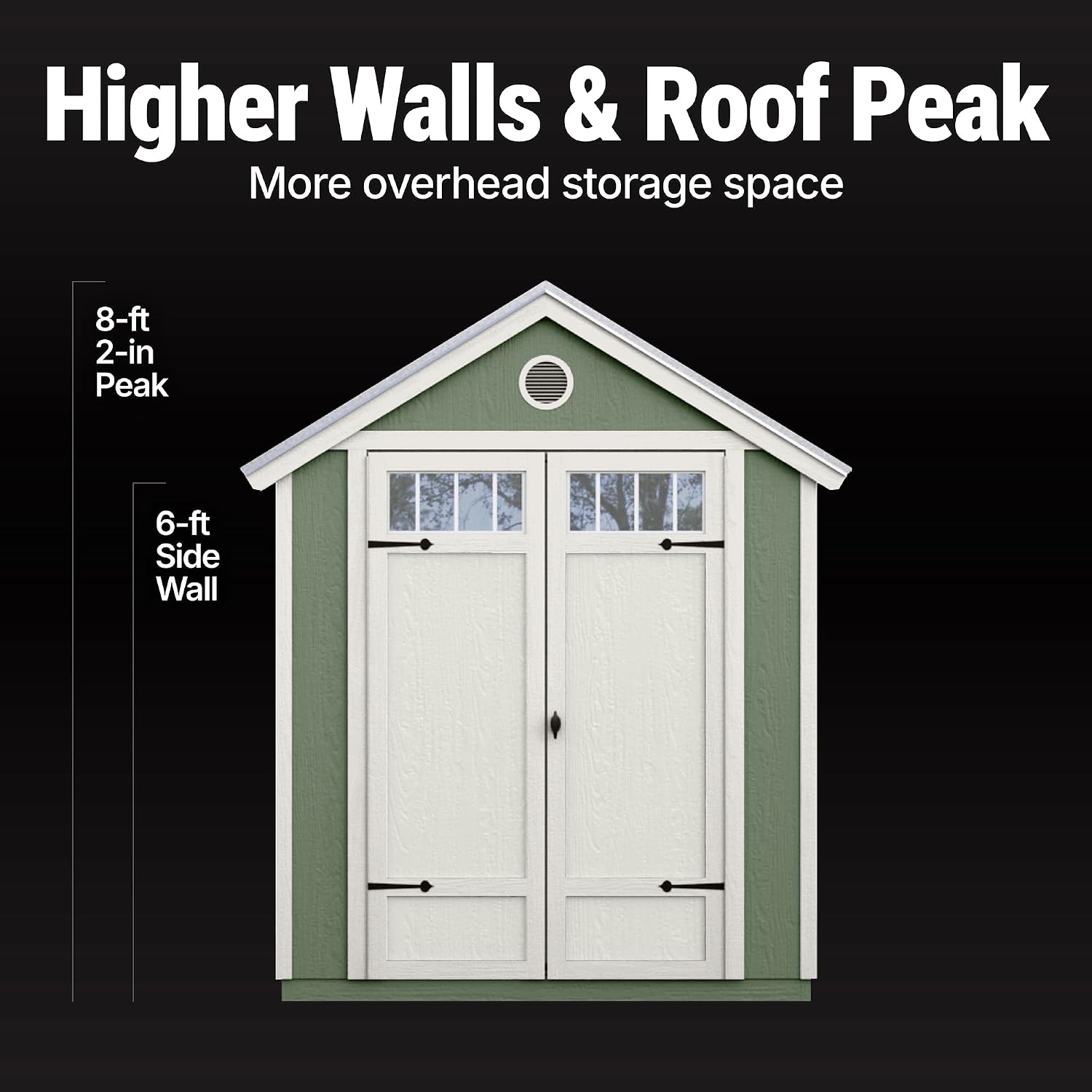Handy Home Products Garden Shed 6x8 Do-it-Yourself Wooden Storage Shed with Metal Roof- Does not Include Floor kit or Paint