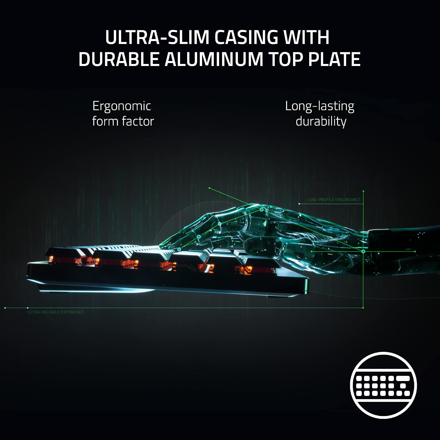 Razer DeathStalker V2 Pro Wireless Gaming Keyboard: Low-Profile Optical Switche HyperSpeed Wireless & Bluetooth 5.0-40 Hr Battery - Ultra-Durable Coated Keycaps - Chroma RGB (Renewed)