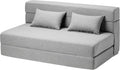 SUYOLS Folding Sofa Bed with Pillows- Convertible Chair Floor Couch & Sleeping Mattress, Foldable Memory Foam Sleeper for Living Room/Dorm/Guest Room/Home Office/Apartment/Loft, Full, Light Gray