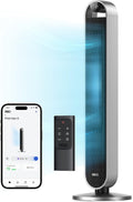 DREO Tower Fan for Bedroom, 42 Inch 120° Oscillating Fan, 20dB Quiet DC Motor, 28ft/s Velocity Bladeless Standing Fan with 12 Speeds, 4 Modes, 12H Timer Cooling Fans for Home, Living Room
