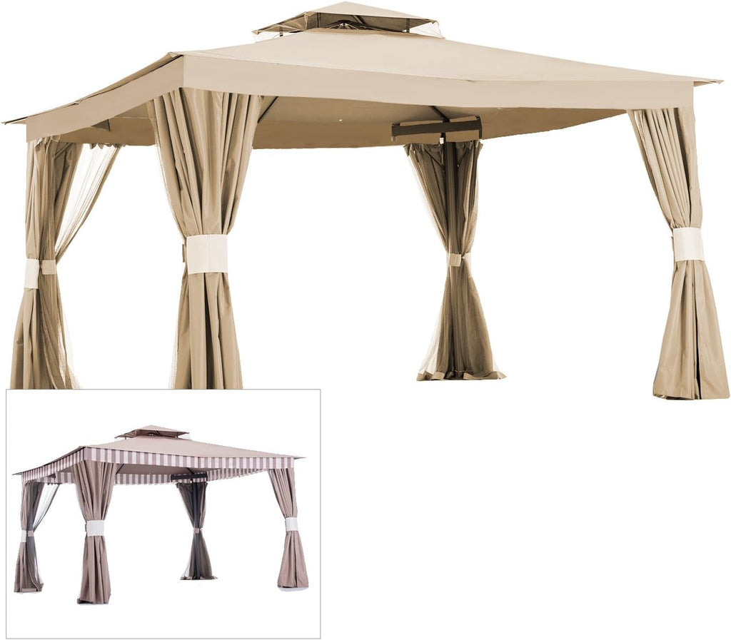 Striped Valence 10x12 Replacement Canopy Top Cover-RipLock 500
