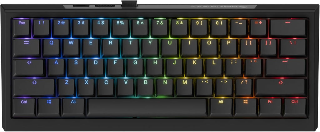 Ducky One X Mini Wireless 60% Inductive Keyboard: Tri-Mode, Rapid Trigger, Linear Inductive Switches, Gasket-Mount Quack Mechanics+ 7-Layer Dampening, High-Density PBT Doubleshot Keycaps, US, Black