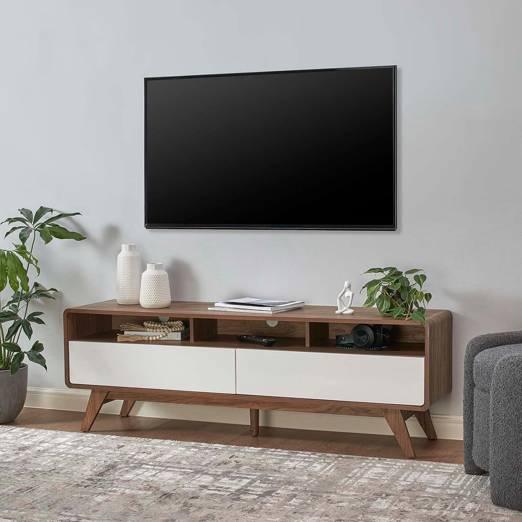 Modway Transmit Entertainment-Stands, 60 Inch, Walnut White