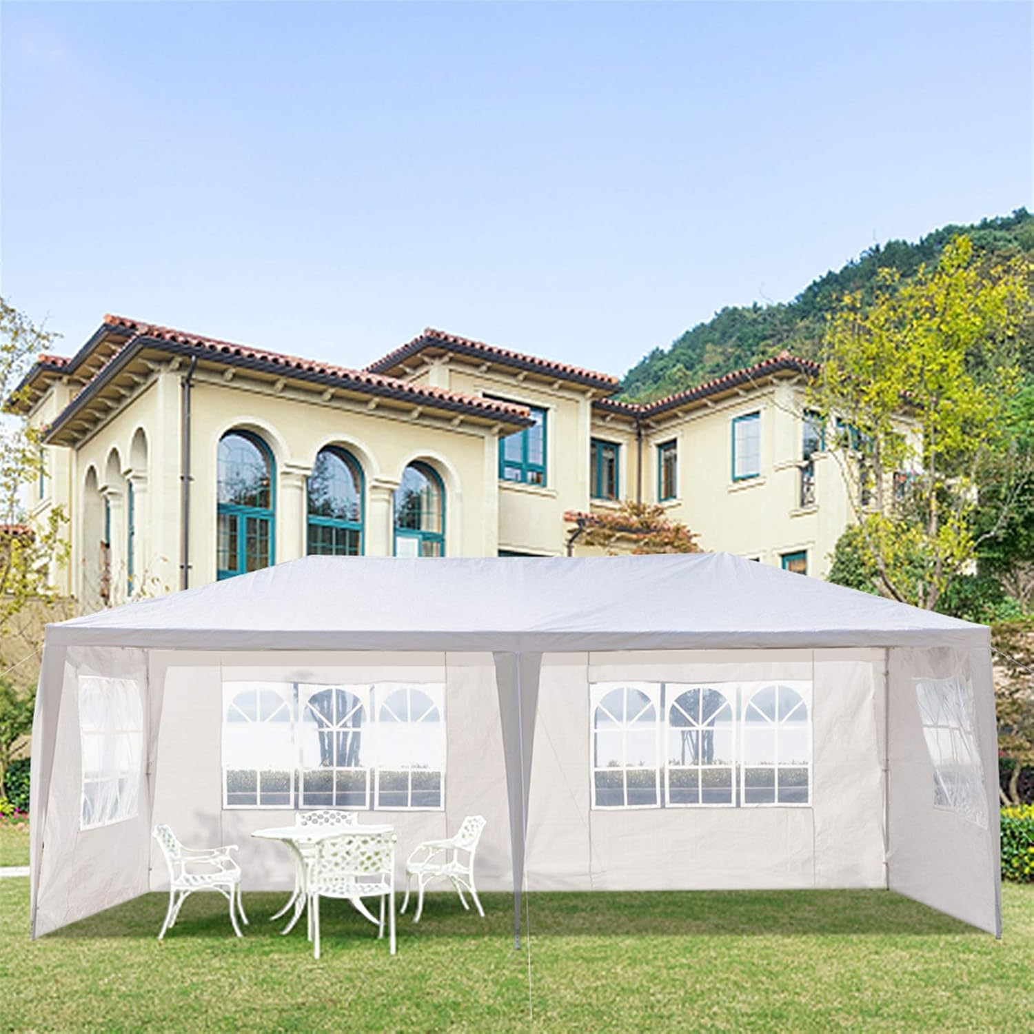 Outdoor Gazebo Canopy Wedding Party Tent Camping Shelter Commercial Instant Shelter Waterproof Tent with Removable Side Walls (Upgrade 10'x20' Four Sides)
