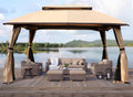 ABCCANOPY 10x13 Outdoor Gazebo - Patio Gazebos with Mosquito Netting and Double Roof for Backyard, Garden or Lawn (Khaki)