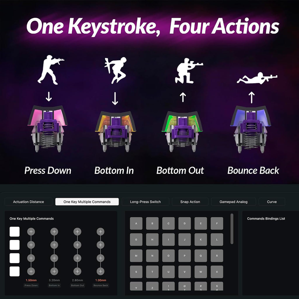 Keychron Q3 HE Wireless Custom Keyboard, 2.4 GHz/Bluetooth/Wired QMK Rapid Trigger 80% TKL Hot-Swappable Programmable RGB Gateron Double-Rail Magnetic Switches Gaming for Mac Windows, Carbon Black
