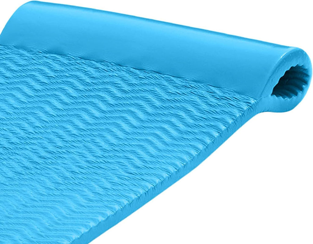 TRC Recreation Serenity 1.5' Thick Vinyl Coated Foam Swimming Pool Float Mat Adult Lounger with Built-in Roll Pillow