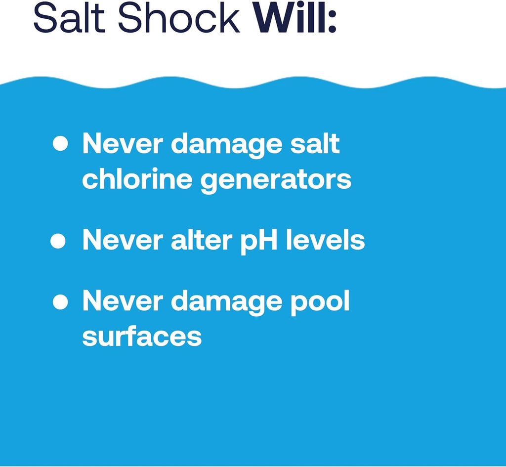 HTH 52047 Swimming Pool Care Salt Shock, Stabilized Chlorinator, 1 dose Treats 10000 gallons, 5x12oz Packets (Pack of 6)