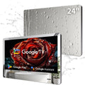 SYLVOX 24 inch Bathroom TV, 1080P Mirror Television with Google OS NTSC & ATSC Tuner WiFi Bluetooth Voice Remote, IP66 Waterproof Magic TV for Bathroom Bathtub Hotel Shower Spa (Wall Mount)