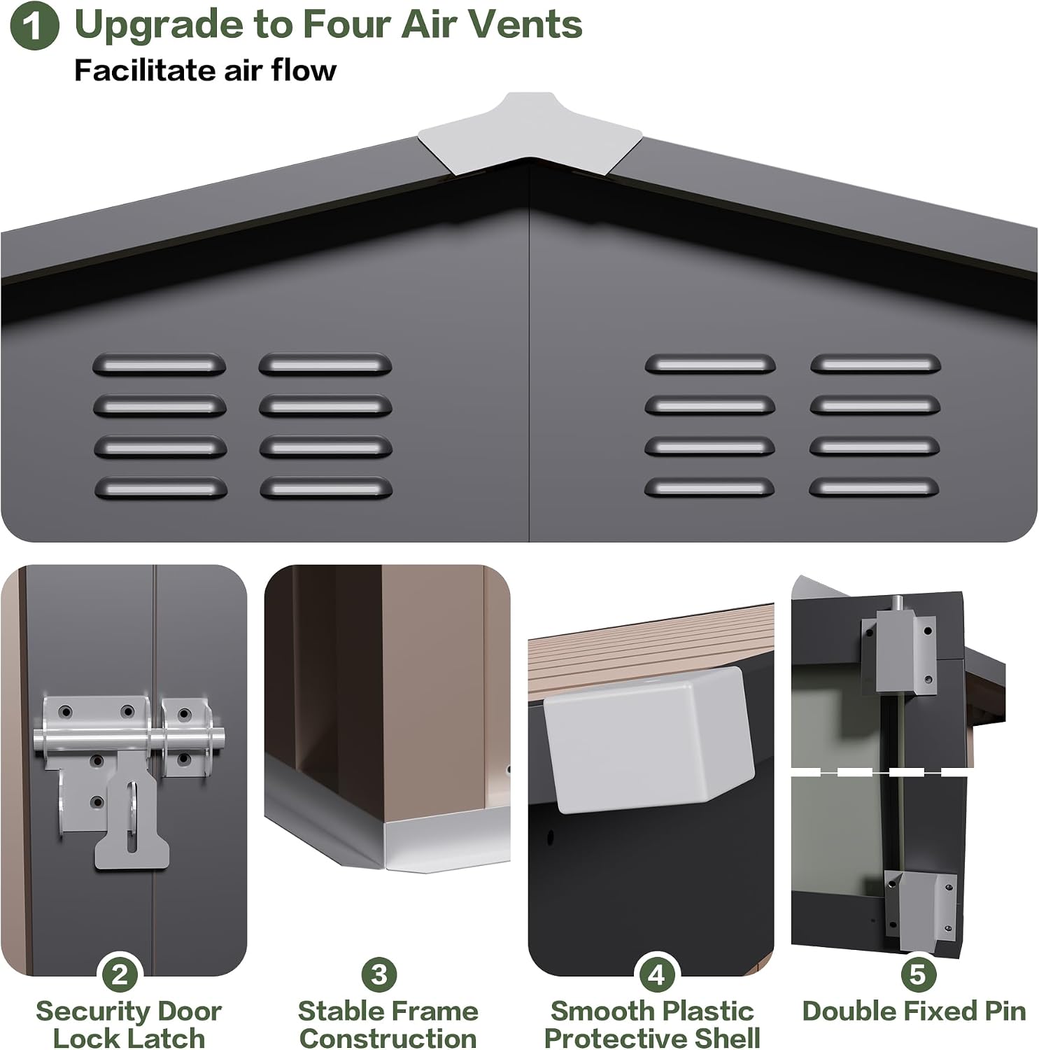 8x6 FT Outdoor Storage Shed, Galvanized Tool Shed, Metal Garden Shed with Apex Roof & Lockable Door & 2 Gloves, Waterproof Rust-Resistant for Backyard Garden Lawn Patio, Brown