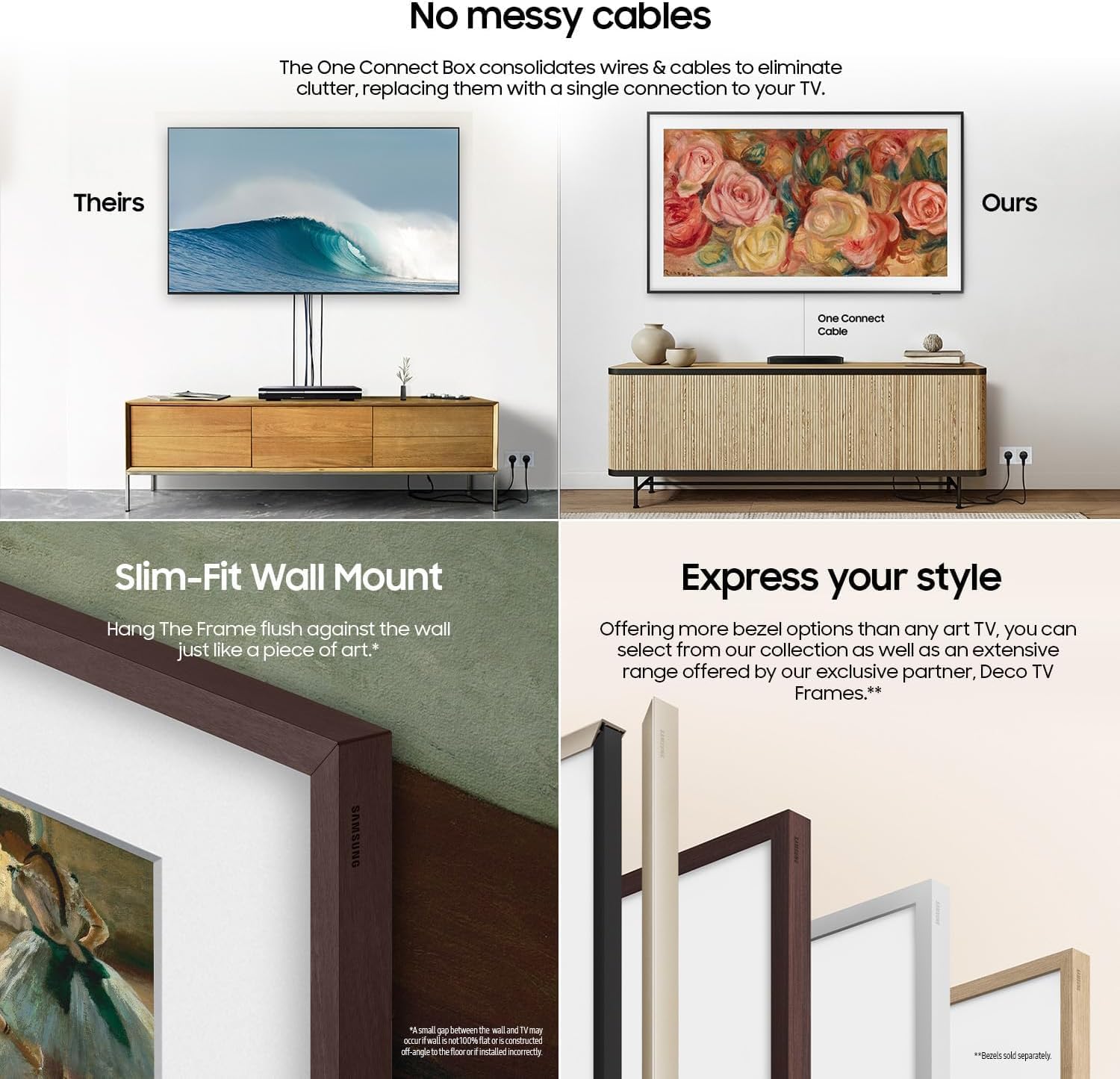 Samsung 43-Inch The Frame LS03D QLED 4K Smart TV Bundle, Quantum HDR, Art Mode, Slim Fit Wall Mount, Alexa Built-in w/AUX HDMI Cable, CPS 12-Month Protection, Streaming Bundle