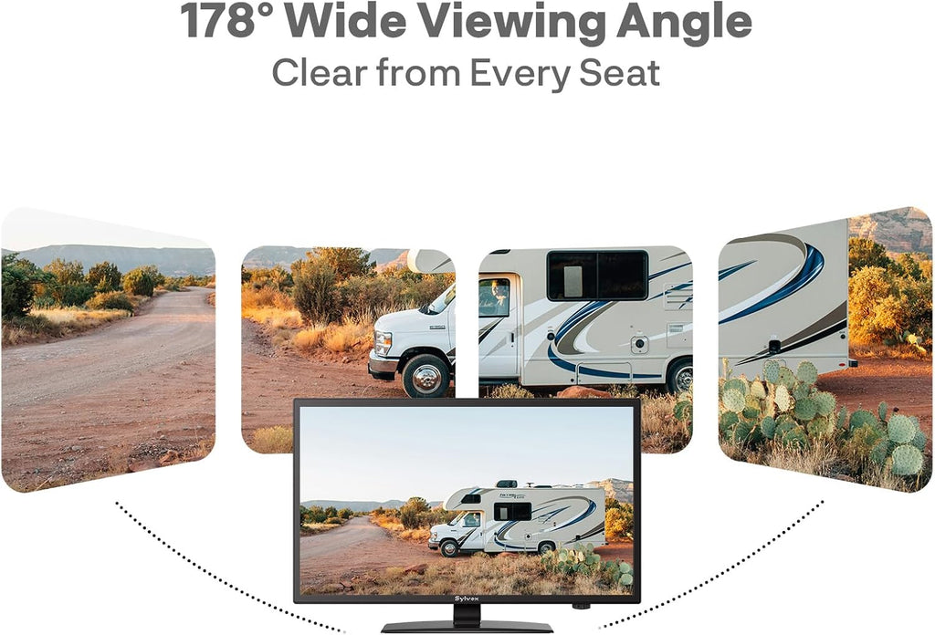 SYLVOX 19-Inch RV TV, 12 Volt Smart TV with Google OS, 178° Wide Viewing, HDMI/USB Ports, AC/DC Power, Voltage Protection for Camper, Motorhome and RV Use
