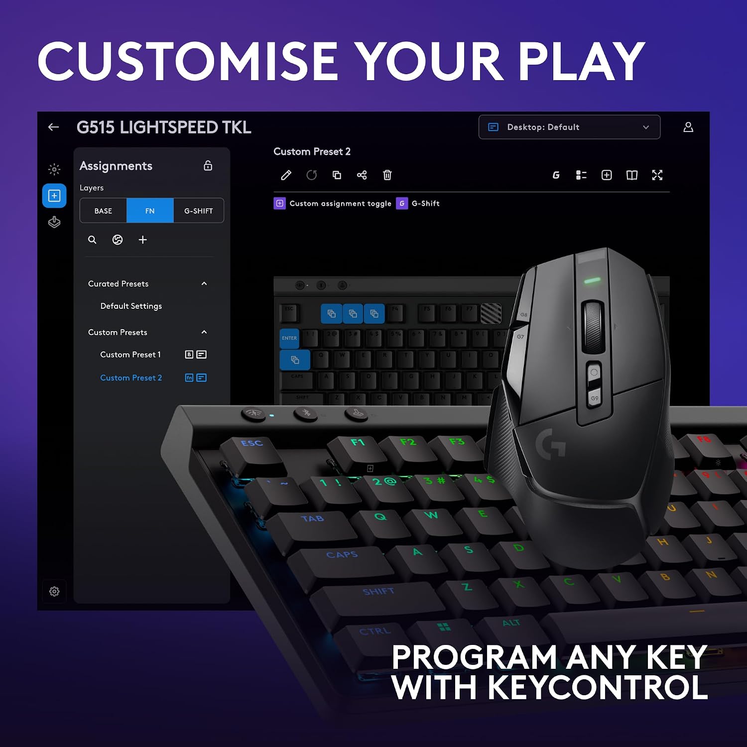 Logitech G502 X Lightspeed Wireless Gaming Mouse + G515 TKL Wireless Gaming Keyboard (Tactile) Bundle: Black
