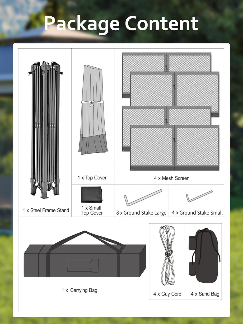 13'' x 13'' Hardtop Gazebo Patio Wide Aluminum Frame Metal Double Roof Outdoor Patio Gazebo,Outdoor Canopy Tent with Mosquito Netting,Backyard Tent for Shade and Rain for Lawn, Garden, Backyard