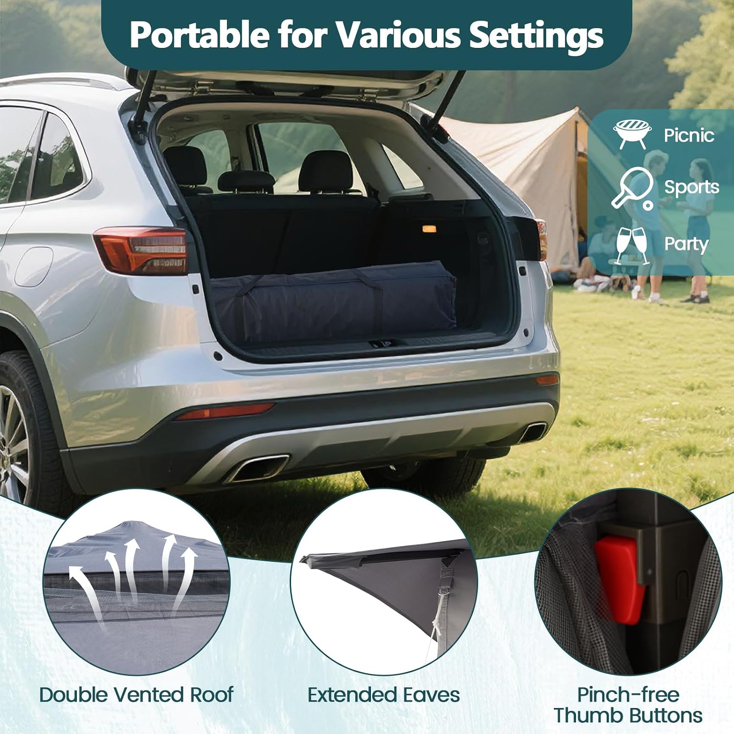 Goplus11 ft × 11 ft Pop up Gazebo, Portable Screen Canopy Shelter w/Mesh Netting Sidewalls, Vented Top, Drainage Holes, Heavy-Duty Height Adjustable Easy Setup Party Tent for Backyard