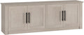 Henn&Hart TV Stand for TVs up to 78' with 2 Conceal Storage Cabinets and Adjustable Shelves for Living Room, Family Room, or Office, Beech White